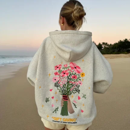 Gift Giving Oversized Lux Hoodie in Heather Gray