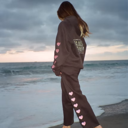 Gray Dandy Heart On My Sleeve Printed Sweatpants
