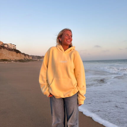 Let's Go On An Adventure Oversized Lux Hoodie in Butter Yellow