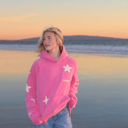 Lucky Stars Oversized Lux Hoodie in Vintage Washed Pink