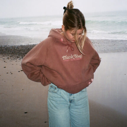 Quality Time Oversized Lux Hoodie in Light Brown