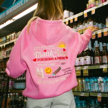 Quality Time Oversized Lux Hoodie in Pink