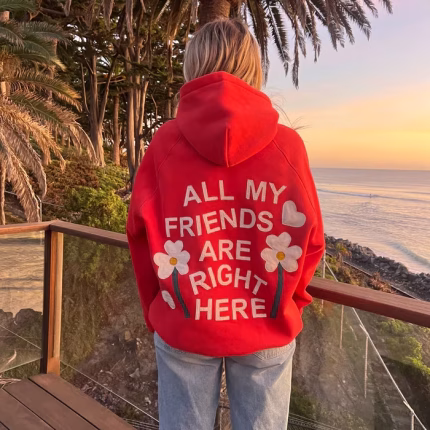 Red Dandy All My Friends Luxe Oversized Hoodie